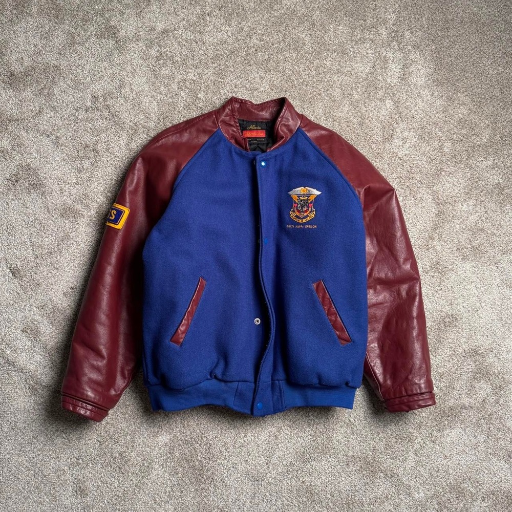 VINTAGE ALBERTA SPORTSWEAR COLOURBLOCK FRATERNITY VARSITY JACKET